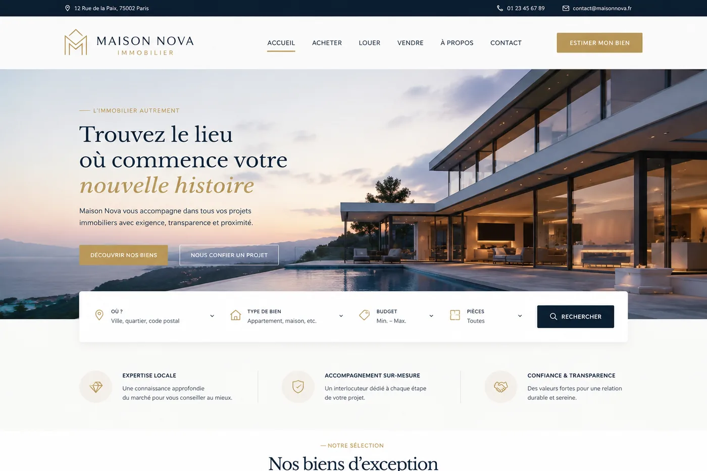 Exemple de site créé avec Archétypes